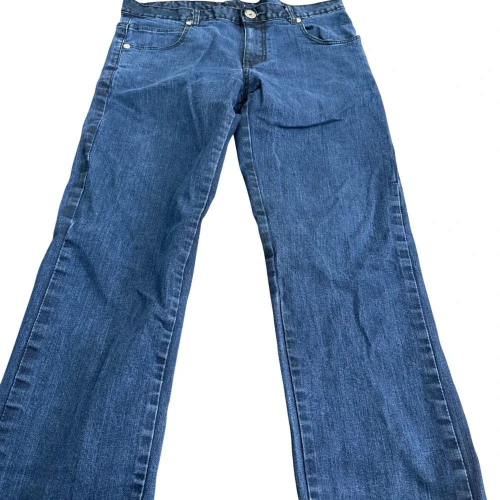 Competition Jeans Mens Size 36(34x31) Blue Denim Straight‎ Leg Pant Embellished